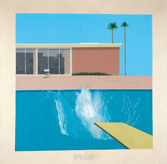 데이비드 호크니의 작품 ‘더 큰 첨벙(A Bigger Splash)’, 1967, 캔버스에 아크릴릭, 242.5×243.9㎝, ⓒDavid Hockney, Collection Tate, U.K. ⓒTate, London 2019.