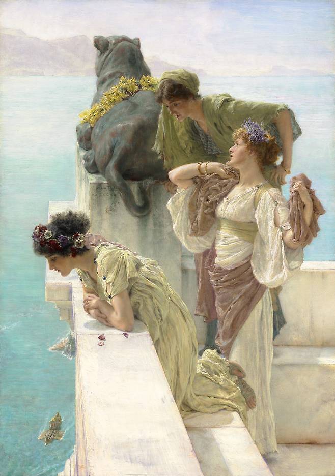 로렌스 알마 타데마, 전망 좋은 곳, 1895, 패널에 유채, 63.8x44.7cm [Christie‘s, LotFinder, Public Domain, commons.wikimedia.org]