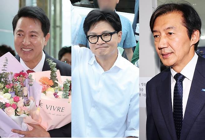 왼쪽부터 오세훈 서울시장, 한동훈 무소속 의원, 조국 전 조국혁신당 대표 ⓒ시사저널 이종현·연합뉴스