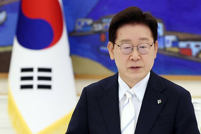 지난 8일 이재명 대통령이 청와대에서 진행된 4부 요인과의 회동에서 발언하고 있다. 연합뉴스