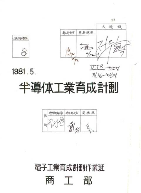 청와대 과학기술비서관실이 1981년 5월 전두환 대통령에게 보고한