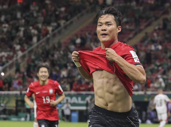 12일 2026 FIFA 북중미 월드컵 체코전서 역전골을 터뜨린 오현규. 연합뉴스