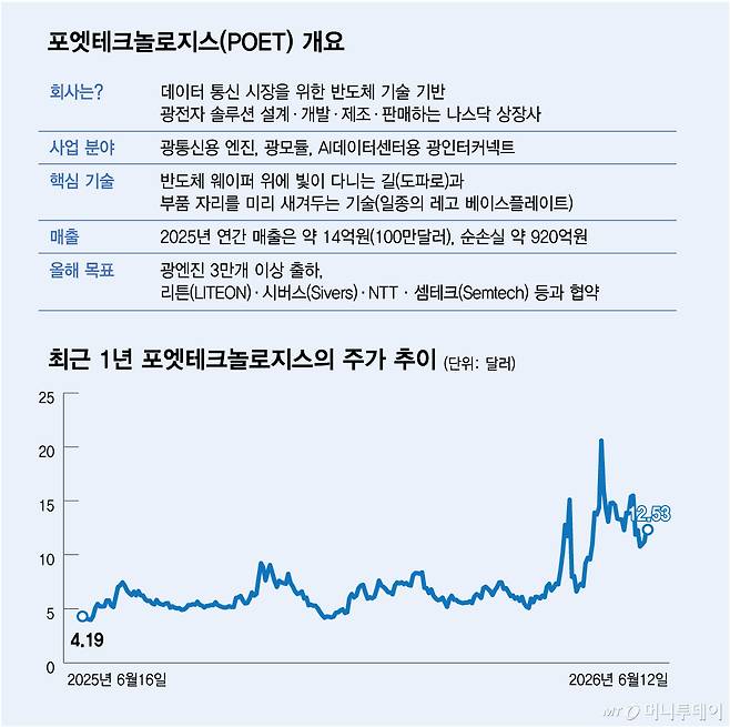 포엣테크놀로지스(POET) 개요/그래픽=김다나