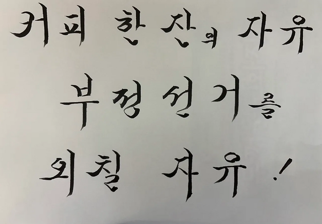 장동혁 대표가 11일 자신의 사회관계망서비스에 올린 피켓. 장 대표가 직접 작성한 것이다. 장 대표 SNS 캡처