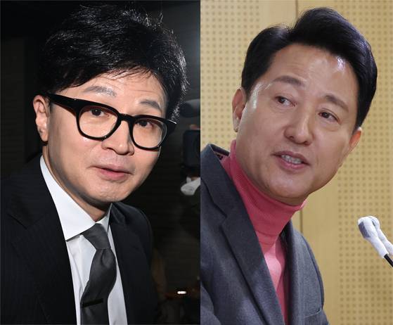 한동훈 무소속 의원(왼쪽)과 오세훈 서울시장. 뉴스1