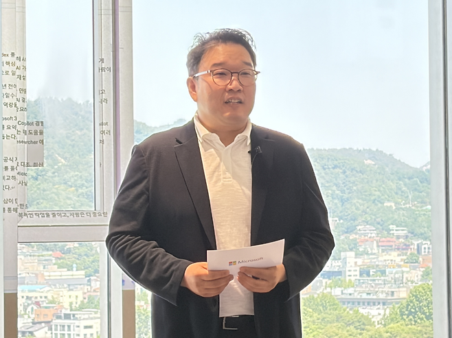 조원우 한국마이크로소프트 대표가 ‘2026 업무동향지표’ 미디어 간담회에 참석해 발언하는 모습 [차민주 기자/chami@]