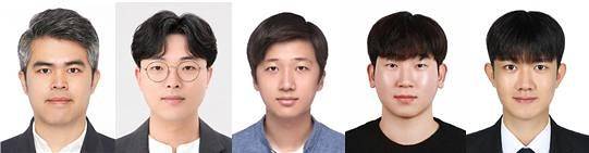왼쪽부터 한양대 조기춘 교수, 나유승 박사과정생, 박정우 석박통합과정생, 정성재 석사과정생, 이민원 석사과정생.