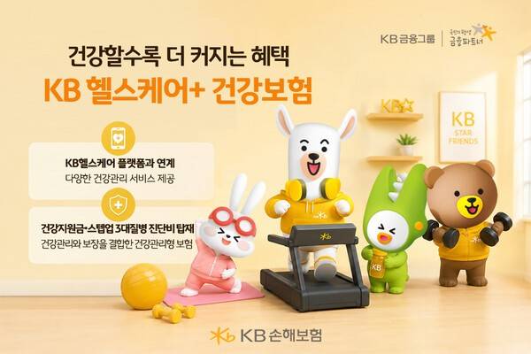 KB손해보험의 'KB 헬스케어+ 건강보험'은 가입 이후 고객의 지속적인 건강관리 노력을 보상과 연계하는 '행동주의형' 모델을 제시한다. 이 상품은 자사 헬스케어 플랫폼인 'KB오케어' 앱과 연계되어, 고객이 일상에서 건강한 생활습관을 실천하도록 강력한 동기를 부여한다. [출처=KB손보]