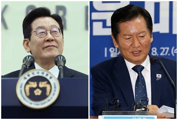 이재명 대통령(왼쪽)과 정청래 더불어민주당 대표. [연합뉴스]
