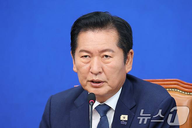 정청래 더불어민주당 대표가 19일 서울 여의도 국회에서 열린 최고위원회의에서 발언하고 있다. 2026.6.19 ⓒ 뉴스1 신웅수 기자