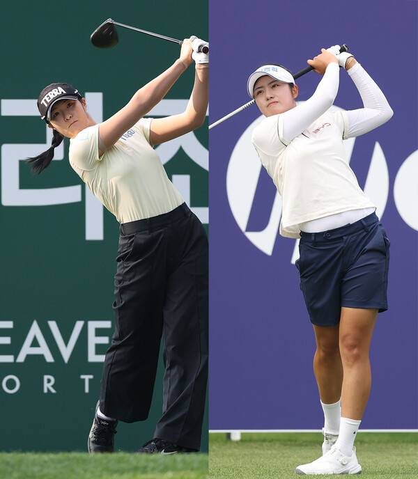 2026년 한국여자프로골프(KLPGA) 투어 인카금융 더헤븐 마스터즈 대회에 출전한 김민별, 서교림 프로가 1라운드에서 경기하는 모습이다. 사진제공=KLPGA (사진을 무단으로 사용하지 마십시오.)