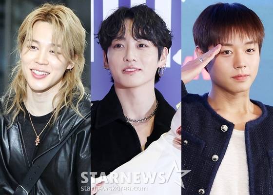 방탄소년단 지민, 방탄소년단 정국,  박지훈(왼쪽부터) /사진=스타뉴스