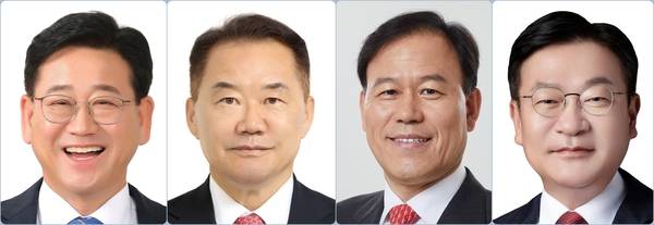 22대 국회 경남 3선 국회의원 4인. 왼쪽부터 더불어민주당 김정호, 국민의힘 신성범·윤한홍·정점식 국회의원. /각 의원실