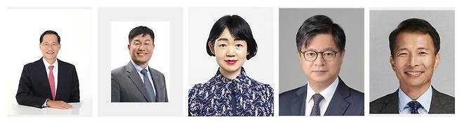 이재명 대통령이 21일 임명한 신임 홍보소통수석비서관 성기홍, 민정수석비서관 한찬식, 사회수석비서관 김경자, 국가안보실 제1차장 강건작, 국가안보실 제3차장 송기호(왼쪽부터). 청와대 제공