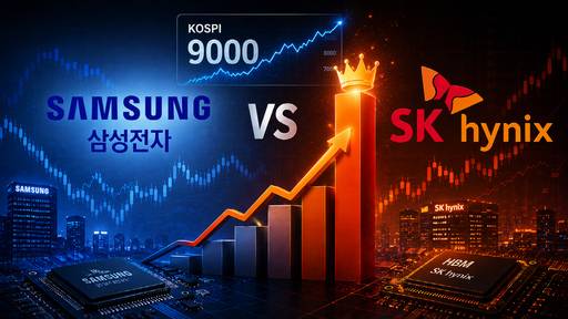 ChatGTP로 생성한 '삼성전자를 제치고 시가총액 1위에 올라선 SK하이닉스' 관련 이미지.