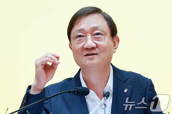 이찬진 금융감독원장이 22일 서울 여의도 금감원에서 열린 기자간담회에 참석해 모두 발언을 하고 있다. 2026.6.22 ⓒ 뉴스1 안은나 기자