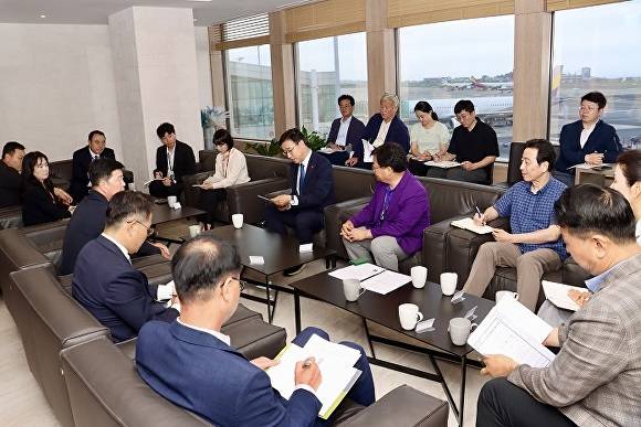 21일 진행된 항공 관계자 간담회 [사진=위성곤 당선인]