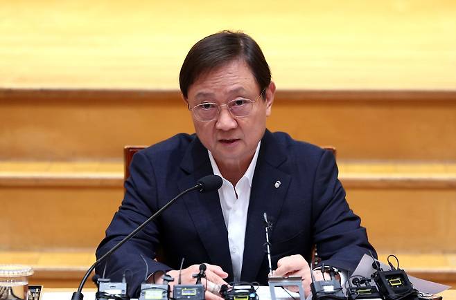 이찬진 금융감독원장이 22일 서울 여의도 금융감독원에서 정례 기자간담회를 하고 있다. [사진 | 뉴시스]