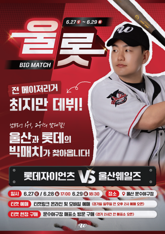 울산웨일즈 최지만이 오는 27일 롯데 자이언츠와의 홈경기에서 데뷔 경기를 가질 예정이다. 울산웨일즈 제공