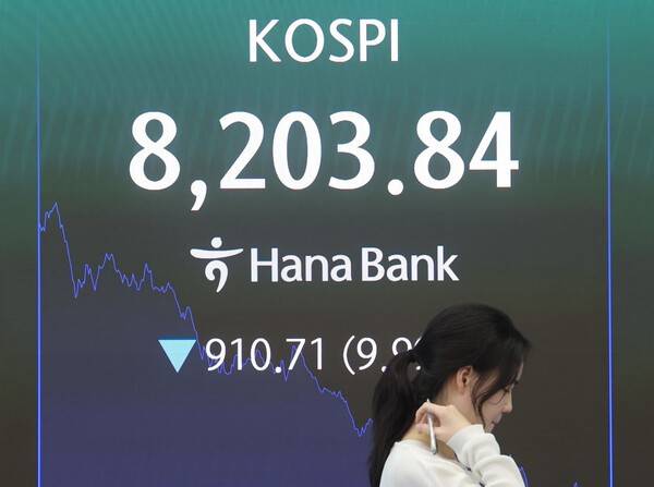 코스피가 장 초반 1% 넘게 하락하며 8800선으로 밀렸다. [출처=연합뉴스]