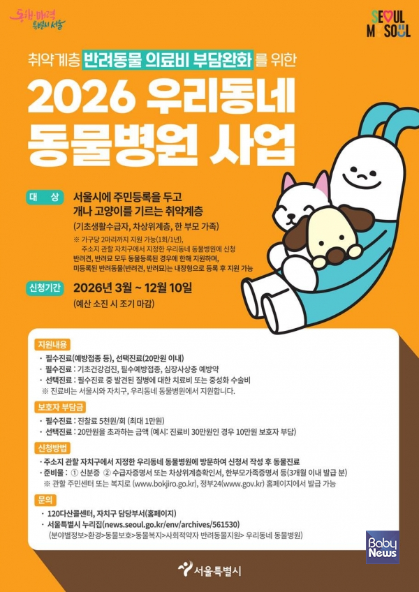 취약계층 반려동물 의료비 지원.&nbsp;ⓒ용산구
