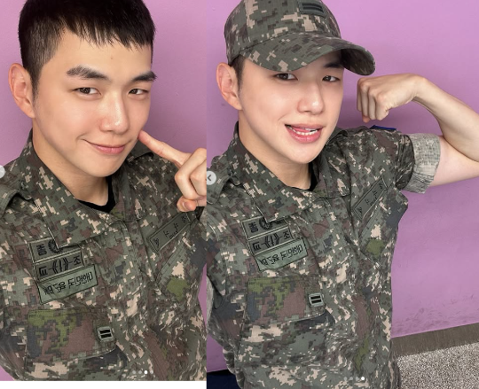 군 복무 중인 가수 강다니엘이 한층 더 늠름해진 피지컬을 공개하며 팬들의 시선을 강탈했다.사진=강다니엘 SNS