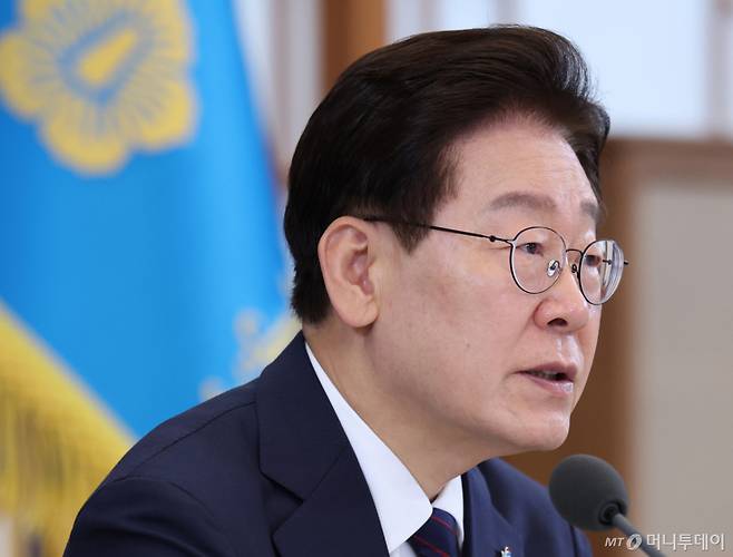 이재명 대통령이 26일 청와대에서 열린 미래 신안보 혁신기업 육성 전략회의에서 발언하고 있다. /사진=뉴시스