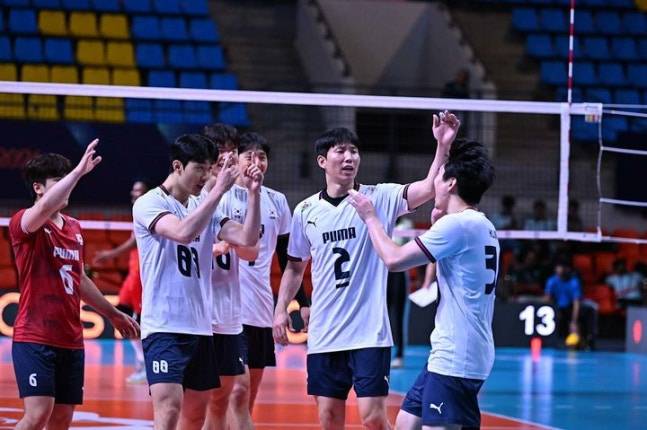 한국 남자 배구 대표팀. /사진=AVC컵 홈페이지 갈무리