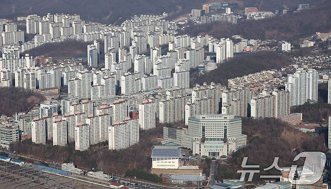 경찰청 헬기에서 바라본 경기 용인시 기흥구 아파트 단지. ⓒ 뉴스1 김진환 기자