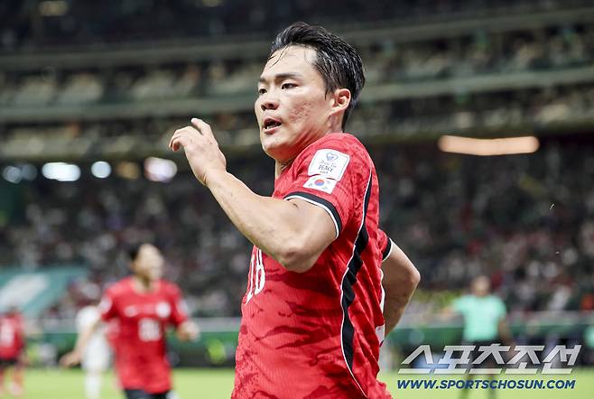 12일(한국시각) 멕시코 과달라하라 사포판의 에스타디오 과달라하라에서 열린 2026 북중미월드컵 대한민국과 체코의 경기. 결승골을 넣은 오현규가 환호하고 있다. 사포판(멕시코)=허상욱 기자wook@sportschosun.com/2026.06.12/