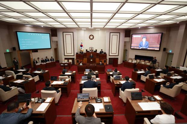 의장단 선거 본회의장 전경 사진. 구미시의회 제공