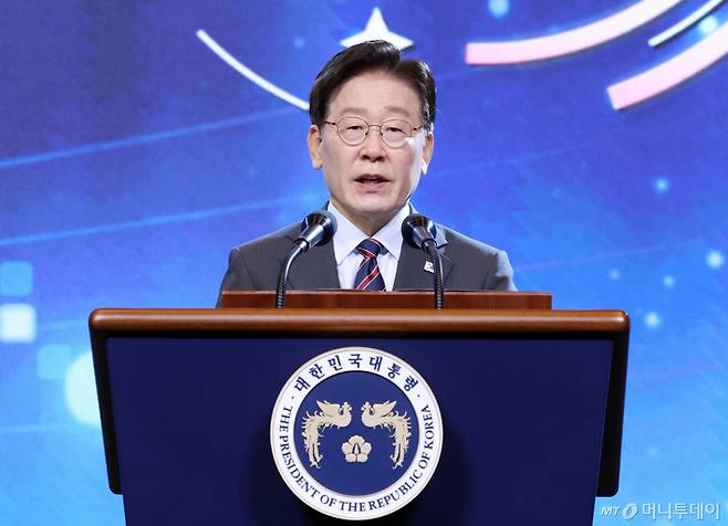 (인천=뉴스1) 이재명 기자 = 이재명 대통령이 1일 인천 중구 인스파이어 리조트에서 열린 제22기 민주평통 유라시아 지역회의 평화공존 정책 대화에서 발언을 하고 있다. 2026.7.1/뉴스1  Copyright (C) 뉴스1. All rights reserved. 무단 전재 및 재배포,  AI학습 이용 금지. /사진=(인천=뉴스1) 이재명 기자