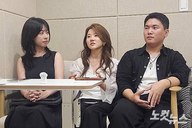 AI 보안 스타트업 젠토의 홍승현 대표(가운데), 정혜림 CPO(왼쪽), 박종서 FDE가 지난달 29일 서울 강남구 역삼동의 한 사무실에서 CBS노컷뉴스와 인터뷰를 갖고있다. 김창훈 수습기자