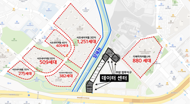 과천 주암지구 업무지구 내 데이터센터 추진 현황 제공=과천주암지구 데이터센터 건립반대 주민 모임