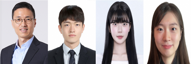 왼쪽부터 이남훈 포스텍 인공지능대학원 교수, 정진석 통합과정생, 송민경·정현지 석사과정생. 포스텍 제공