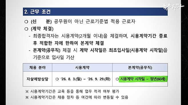 보건복지부 자살예방상담전화 109번 채용공고