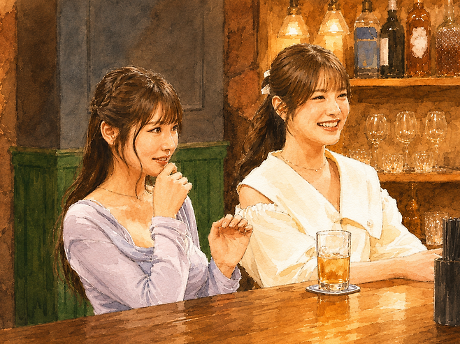 일본 TV도쿄가 지난달 2차례 방송한 심야 예능 프로그램 ‘※여성은 보지 마세요’의 한 장면을 참고해 생성형 인공지능(AI)으로 제작한 일러스트