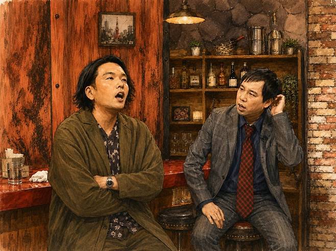 일본 TV도쿄가 지난달 2차례 방송한 심야 예능 프로그램 ‘※여성은 보지 마세요’의 한 장면을 참고해 생성형 인공지능(AI)으로 제작한 일러스트