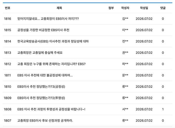 ▲교총 홈페이지 게시판 갈무리
