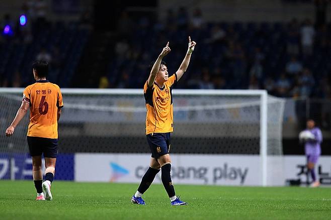 지난 5일 울산전서 득점에 성공한 문민서. 광주FC 제공