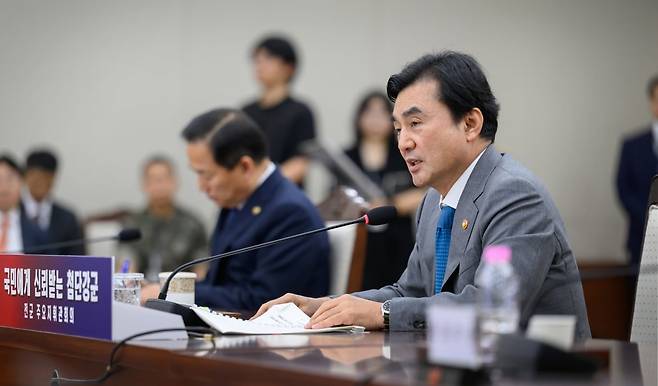 지난 1일 전군주요지휘관회의 발언하는 안규백 국방부 장관 /사진=연합뉴스