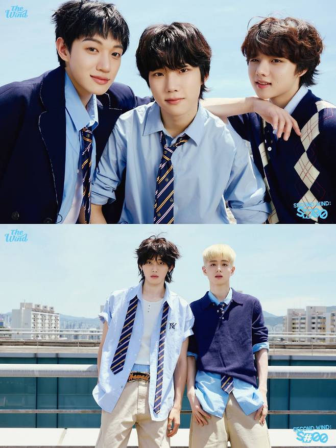 The group Wind has heightened excitement for their comeback by releasing the first concept photos for their fourth mini-album, Second Wind: S#00. Set against the backdrop of school classrooms, rooftops, and hallways, these concept photos capture the members natural and relaxed appearances, emphasizing a youthful vibe.The members revealed their friendly charm by leaning on each other or striking playful poses. Winds fourth mini-album, Second Wind: S#00, is scheduled for official release on major music streaming sites on the 29th.