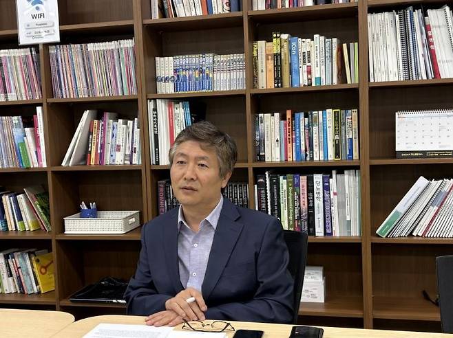 전용범 피플바이오 대표가 경기도 성남 분당구 피플바이오 본사에서 진행된 아시아경제와의 인터뷰에서 발언하고 있다. 피플바이오