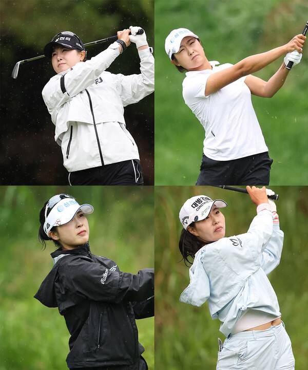 2026년 한국여자프로골프(KLPGA) 투어 하이원리조트 여자오픈에 출전한 고지우, 김민주, 전예성, 성유진 프로가 1라운드에서 경기하는 모습이다. 사진제공=KLPGA (사진을 무단으로 사용하지 마십시오.)