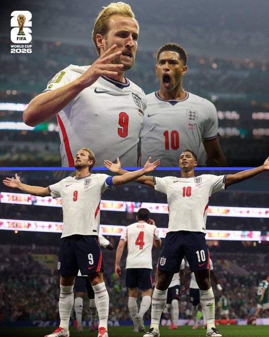 잉글랜드 국가대표팀의 해리 케인과 주드 벨링엄. /사진=국제축구연맹(FIFA) 공식 사회관계망서비스(SNS)
