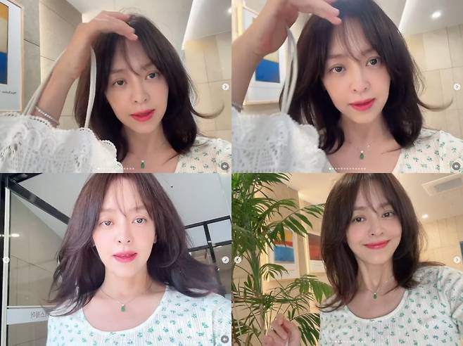 강성연이 앞머리를 잘라 헤어스타일에 변화를 줬다. / 사진=강성연 SNS