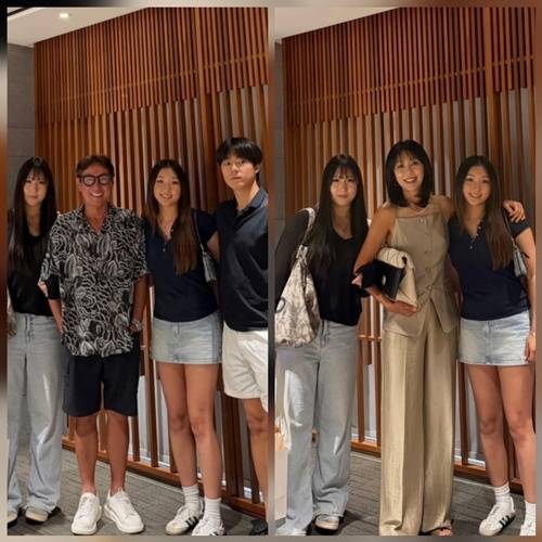 윤종신·전미라 부부의 세 자녀가 어느새 부모와 어깨를 나란히 할 만큼 훌쩍 자랐다. 사진=SNS