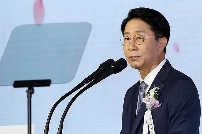 조정식 국회의장이 17일 서울 여의도 국회에서 제78회 제헌철 경축사를 하고 있다. 뉴시스