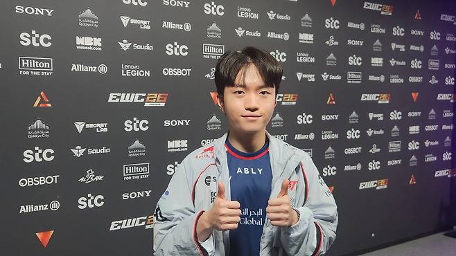 16일 열린 2026 EWC 조별리그에서 8강 진출을 확정지은 T1의 '케리아' 최민석. 파리=김효경 기자