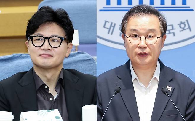 한동훈 무소속 의원(왼쪽), 이건태 더불어민주당 의원. 연합뉴스